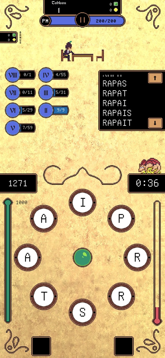 THESAURUS, jeu mobile de lettres en français